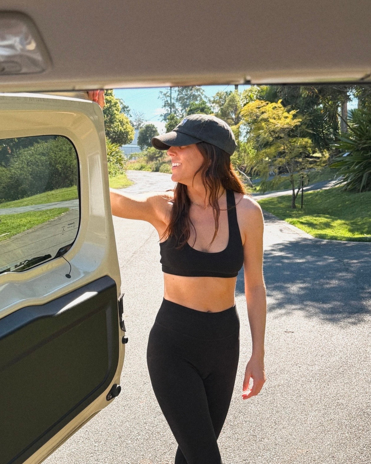 organic cotton gots black outfit australia natural fibre activewear leggings yoga sports bra